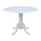 International Concepts Round 42 in Round Dual Drop Leaf Pedestal Table, White, 42 in W, 42 in L, 29.5 in H, Wood, White T08-42DP - alternate 1